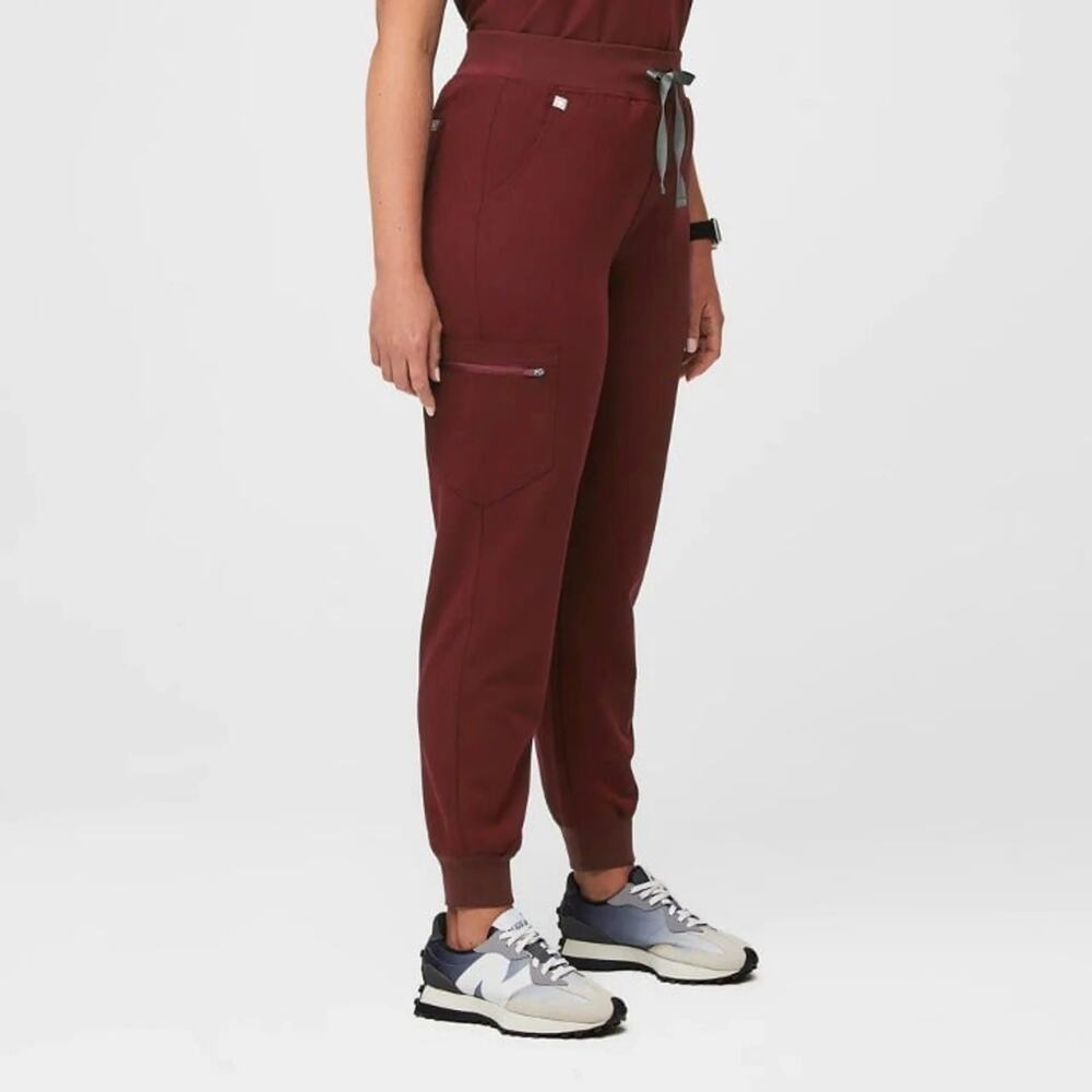 Figs Zamora Jogger Scrub Pants Burgundy Medical Healthcare
